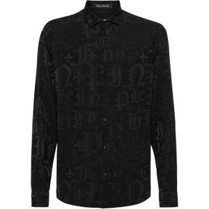Philipp Plein - Jacquard Shirt Sugar Daddy Cut LS - Overhemd - Zwart - Viscose