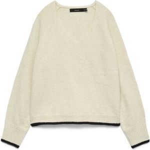 Vero Moda - VMAQUARIUS LS V-NECK RAGLAN PULLOVER BF - Gebreide Trui - Birch