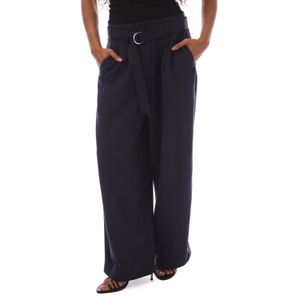 Gant - Wide Cropped Belted Pants - Blauw - Cargobroeken