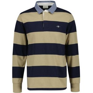 Gant - Gestreept Poloshirt - Beige - Heren - Lange Mouwen