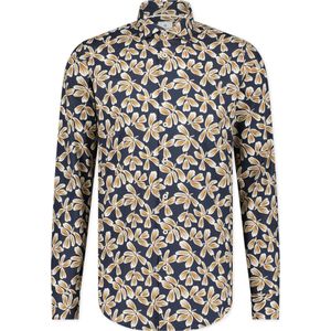 Blue Industry 3104-32 shirt navy with white & brown dessin