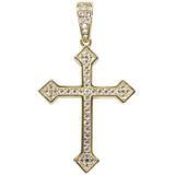 Christian 14 karaat gouden kruis met zirkonias