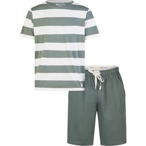 Phil & Co - Korte Pyjama Set - Groen Gestreept - Heren