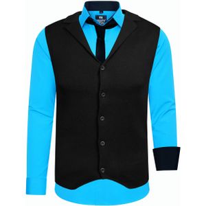 Set van 3 overhemden met vest en stropdas