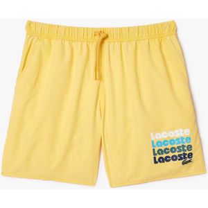 Lacoste - Halflange Zwembroek - Geel - Gewassen Effect