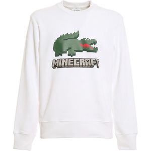Lacoste - Minecraft Pixel Art - Sweatshirt - Wit - Lange Mouwen