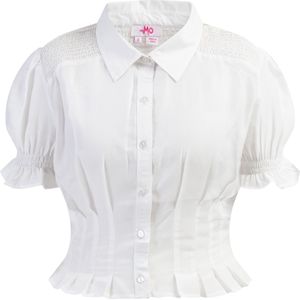 Mymo - Blouse - Wit - Korte Mouwen