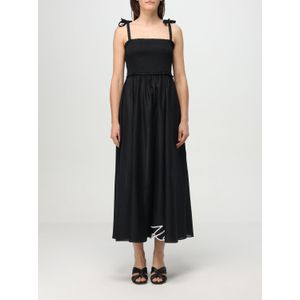 Karl Lagerfeld - Smock Midi Jurk - Zwart - Katoen