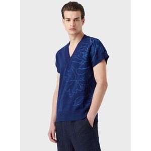 Emporio Armani - Knit Crewneck Sweatshirt - Blauw - Heren