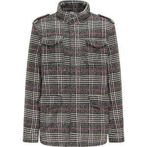 Mo - Glencheck - Jas - Zwart Wit - Licht Gewatteerd - Casual Sportief