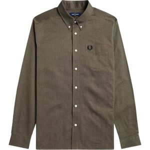 Fred Perry - Oxford-shirt - Bruin - Lange Mouwen - 100% Katoen