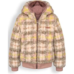 NoNo Meisjes reversible winterjas bomby taupe