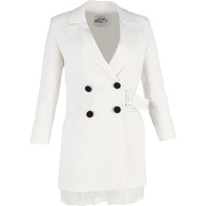 Self-Portrait Dubbelzijdige Crepe Blazer Jurk in Witte Polyester