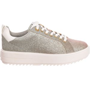 Michael Kors - Glitter Sneakers - Grijs - Dames - Ronde Teen Met Veters en Rubberen Zool