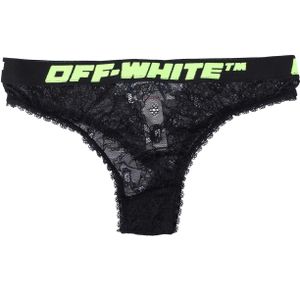 Off White - Logo Band Lace String - Zwart - Dames