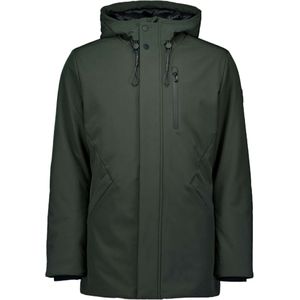 No Excess Jacket mid long fit hooded softshel dark green