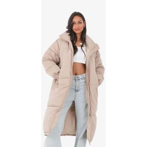Sixth June - Lange Dames Winterjas - Puffer - Beige - Warm