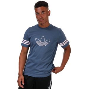 adidas Originals - Outline T-Shirt - Blauw - Katoen