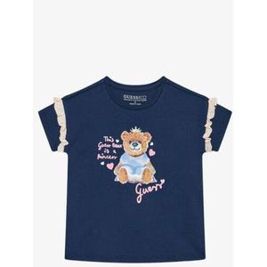 Guess - T-shirt - Donkerblauw - Meisje - Schattige Beer Print