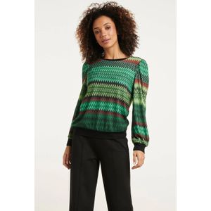 Smashed Lemon 23897 groene multicolor zigzag top