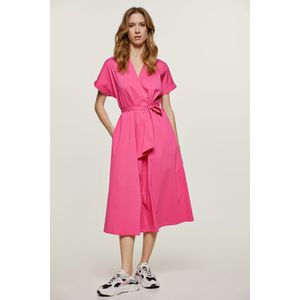 A-lijn Jurk - Fuchsia - Midi - Met Riem