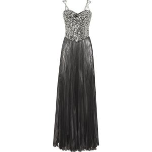 Philipp Plein - Lange Jurk Crystal - Grijs - Zijde Lamé - Slipdress