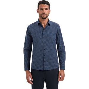 No Excess - Overhemd - Cyaan Blauw / Donkerblauw - Lange Mouw