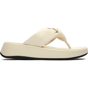 FitFlop - F-Mode Knot Soft-Leather Flatform Toe-Post Sandals - Paris Beige - Leer
