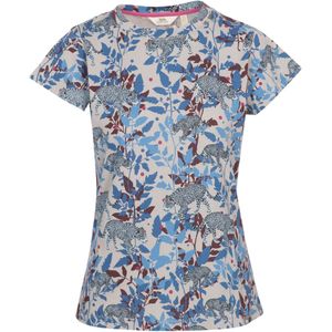 Trespass - Phillipa - T-shirt - Korte Mouwen - Gebreide Katoenmix - Bloemen en Luipaardprint