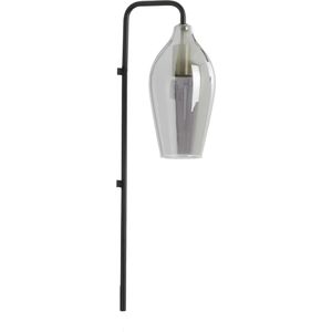 Light & Living wandlamp 28x20x65 cm lukaro glas smoke+mat zwart