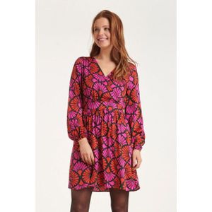 Smashed Lemon - 24515 - Gedrukte Korte Jurk - Fuchsia