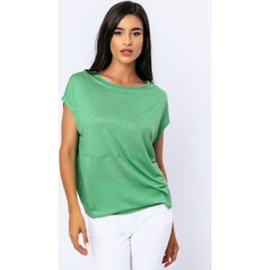 Tops - Groene Mouwloze Top - Stretch Jersey - Viscose Flama