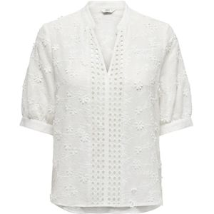 Only Onlalice emb ss shirt wvn cs off-white