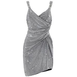 Philipp Plein - Mini Jurk - Grijs - Jersey - Met Kristallen