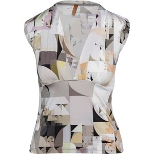 Mouwloze imitatie wikkeltop met print