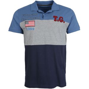 TOP GUN - Shirt - Navy - Poloshirt - Kwartmouw - Color-Blocking