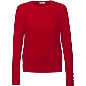 Street One - Dames Trui - Rood - Met Knoopdetail