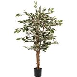 Mica Decorations Ficus kunstplant h110 x Ø70 cm groen bont royal | echt hout (stam)