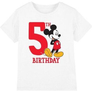 Disney Kinderen/kinderen mickey mouse 5e verjaardag t-shirt