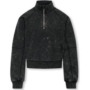 Only - Kogdonna L/S Half Zip Washed Ub Sweater - Groen - Katoen