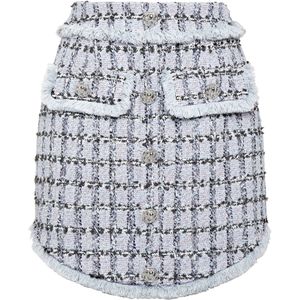 Philipp Plein - Minirok - Blauw - Katoenmix Tweed