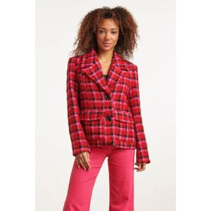 Smashed Lemon - 23626 - Damesjas - Rood met Roze en Zwart - Pied-de-Poule Print