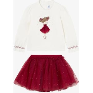 Mayoral Meisjes set rok tulle natural cherry