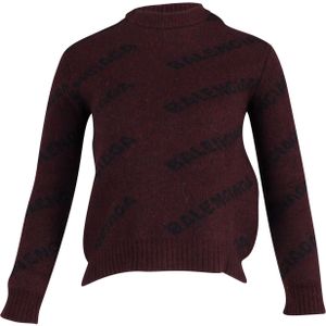 Balenciaga Logo Truien in Rood Gedrukt Wol