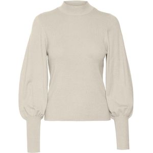 Vero Moda Vmhollykarispuff ls highnk pullov g beige