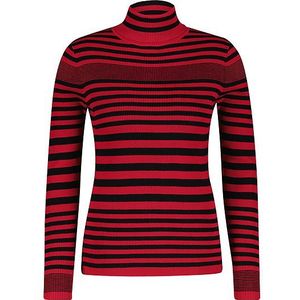 Red Button Top srb4068 roll neck black/red