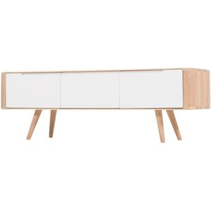 Gazzda Ena lowboard houten tv meubel whitewash 135 x 42 cm
