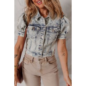 Puff Mouw Denim Jas
