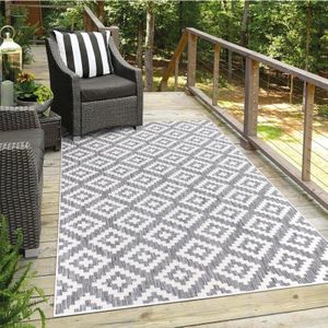 Muratap Sun in- & outdoor vloerkleed laagpolig modern grijs wit- 120x170 cm