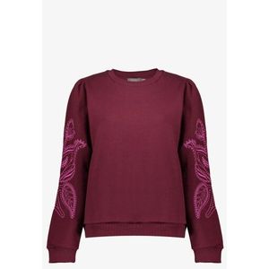 Geisha 52586-24 470 sweater with embroidery bordeaux pink